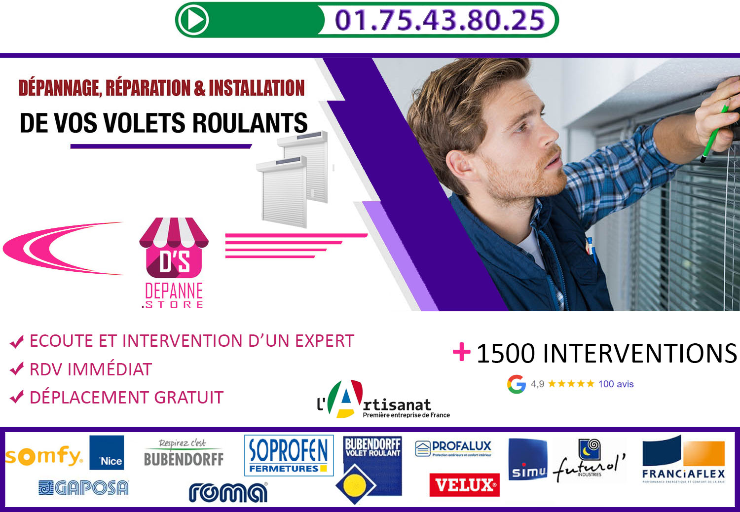 Deblocage volet roulant Arpajon 91290